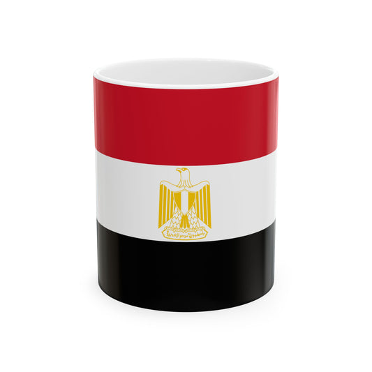 Flag of Egypt Coat of arms variant (Egypt) White Coffee Mug-11oz-Go Mug Yourself