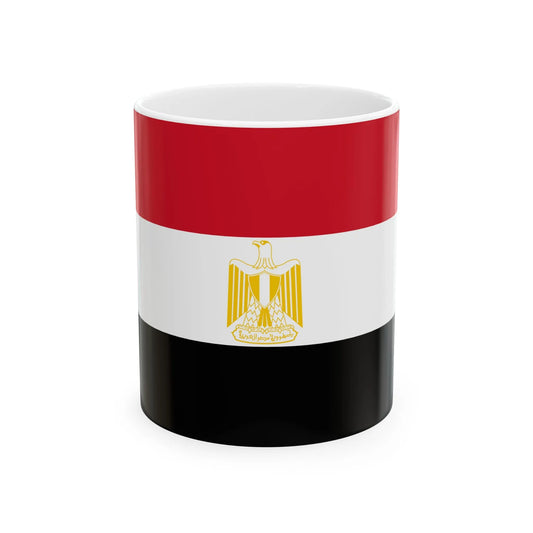 Flag of Egypt Coat of arms variant (Egypt) White Coffee Mug 11oz - Go Mug Yourself