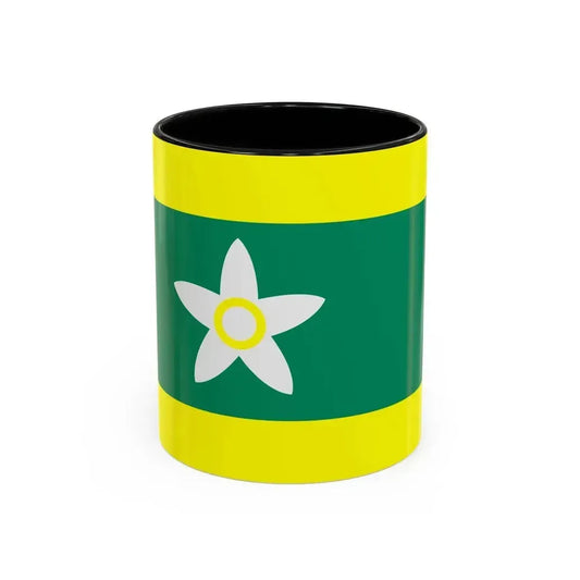 Flag of Ehime Prefecture Japan - Accent Coffee Mug 11oz Black - Go Mug Yourself