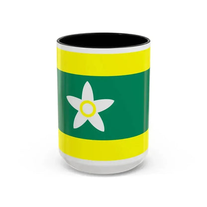 Flag of Ehime Prefecture Japan - Accent Coffee Mug 15oz Black - Go Mug Yourself