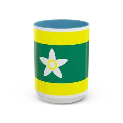 Flag of Ehime Prefecture Japan - Accent Coffee Mug 15oz Light Blue - Go Mug Yourself