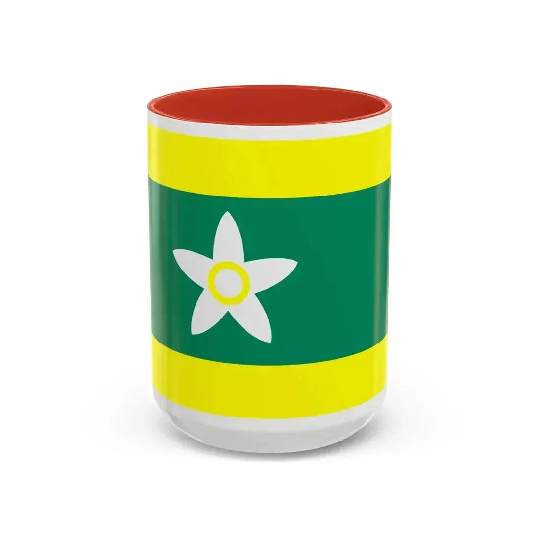 Flag of Ehime Prefecture Japan - Accent Coffee Mug 15oz Red - Go Mug Yourself