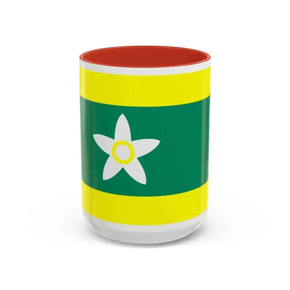 Flag of Ehime Prefecture Japan - Accent Coffee Mug 15oz Red - Go Mug Yourself