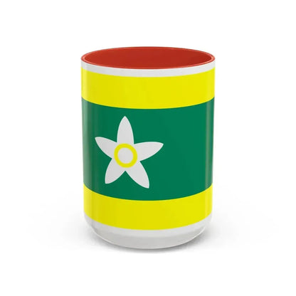 Flag of Ehime Prefecture Japan - Accent Coffee Mug 15oz Red - Go Mug Yourself
