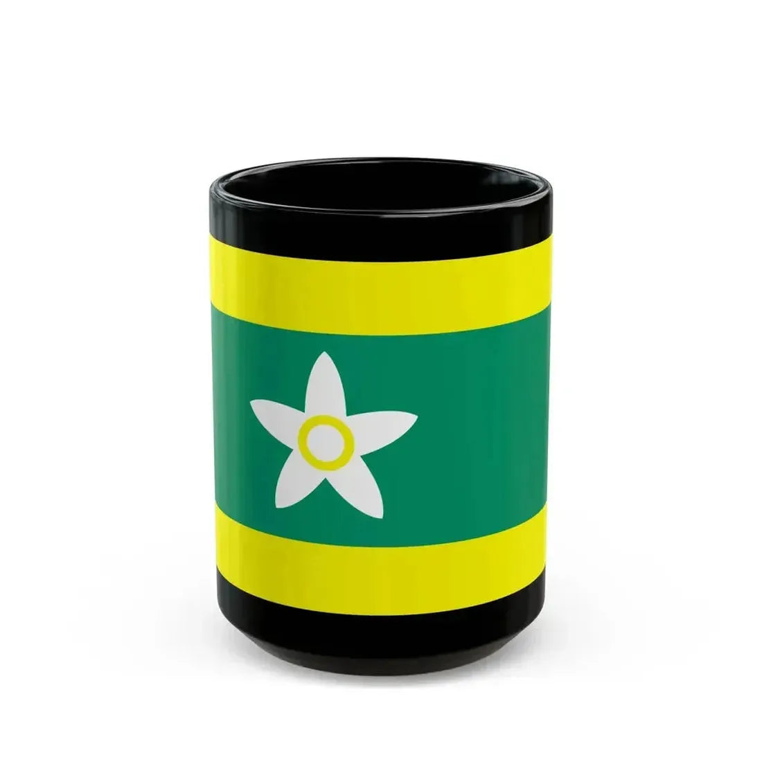 Flag of Ehime Prefecture Japan - Black Coffee Mug 15oz - Go Mug Yourself