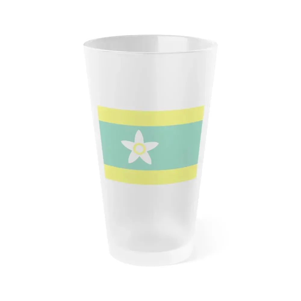Flag of Ehime Prefecture Japan - Frosted Pint Glass 16oz 16oz Frosted - Go Mug Yourself