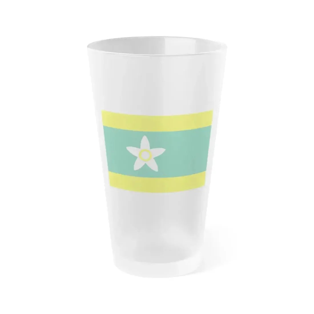 Flag of Ehime Prefecture Japan - Frosted Pint Glass 16oz 16oz Frosted - Go Mug Yourself
