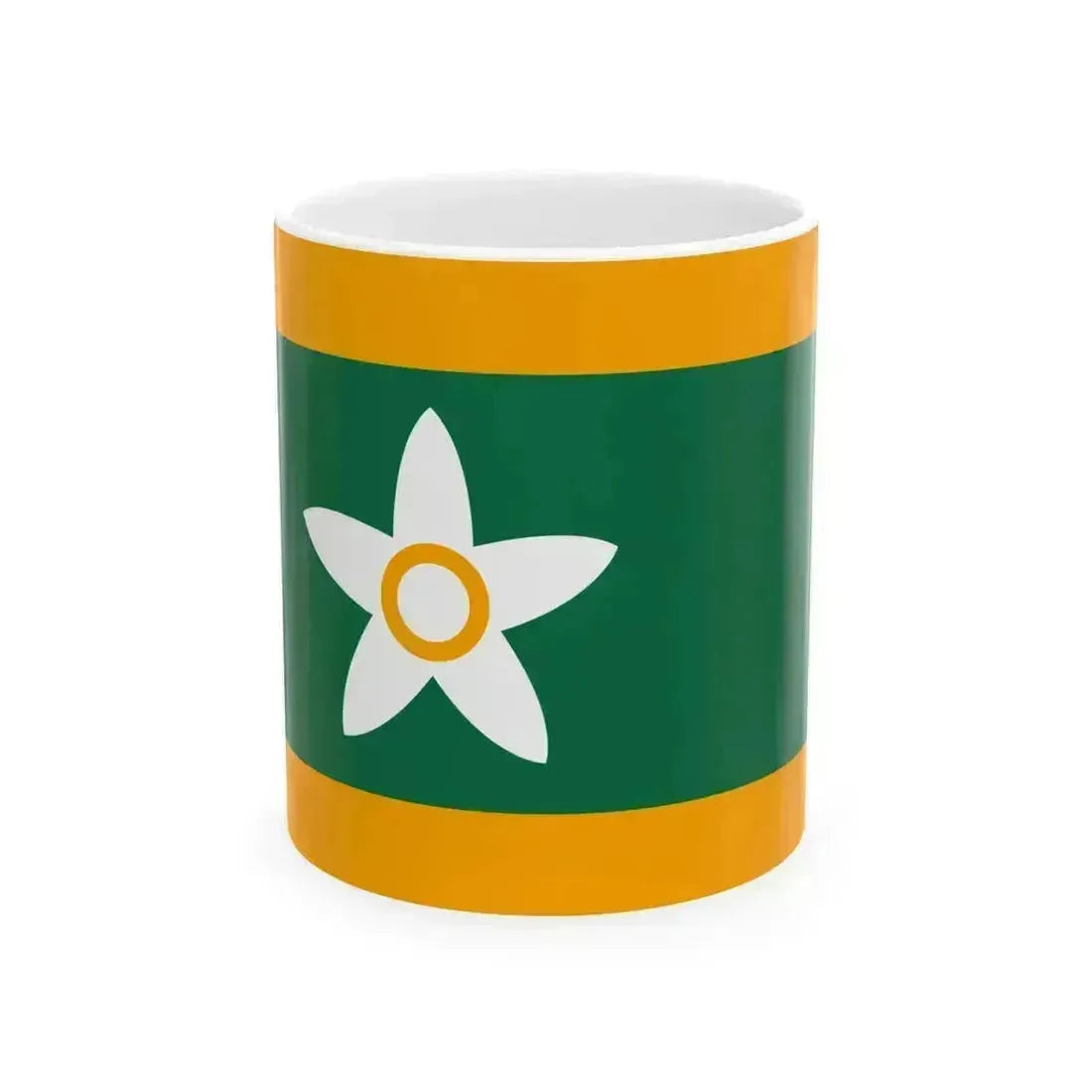 Flag of Ehime Prefecture (Japan) White Coffee Mug 11oz - Go Mug Yourself