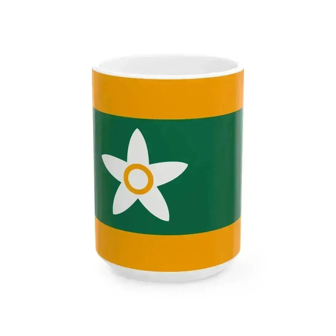 Flag of Ehime Prefecture (Japan) White Coffee Mug 15oz - Go Mug Yourself