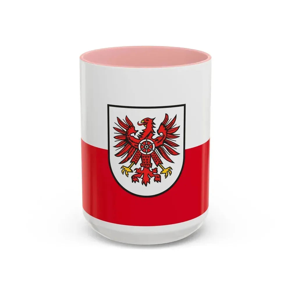 Flag of Eichsfeld Germany - Accent Coffee Mug 15oz Pink - Go Mug Yourself