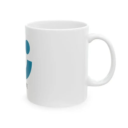 Flag of Eiheiji Fukui Texted variant (Japan) White Coffee Mug - Go Mug Yourself