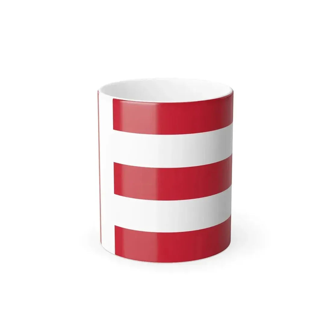 Crimson and white graphic of three horizontal bars joining a vertical bar at the left edge, with white gaps between them.