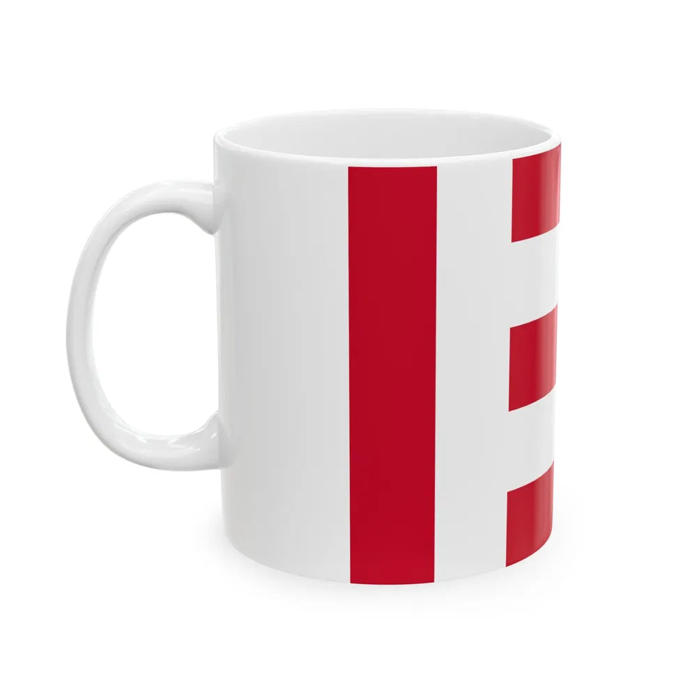 Flag of Eindhoven the largest city of the province of North Brabant Netherlands - White Coffee Mug-Go Mug Yourself