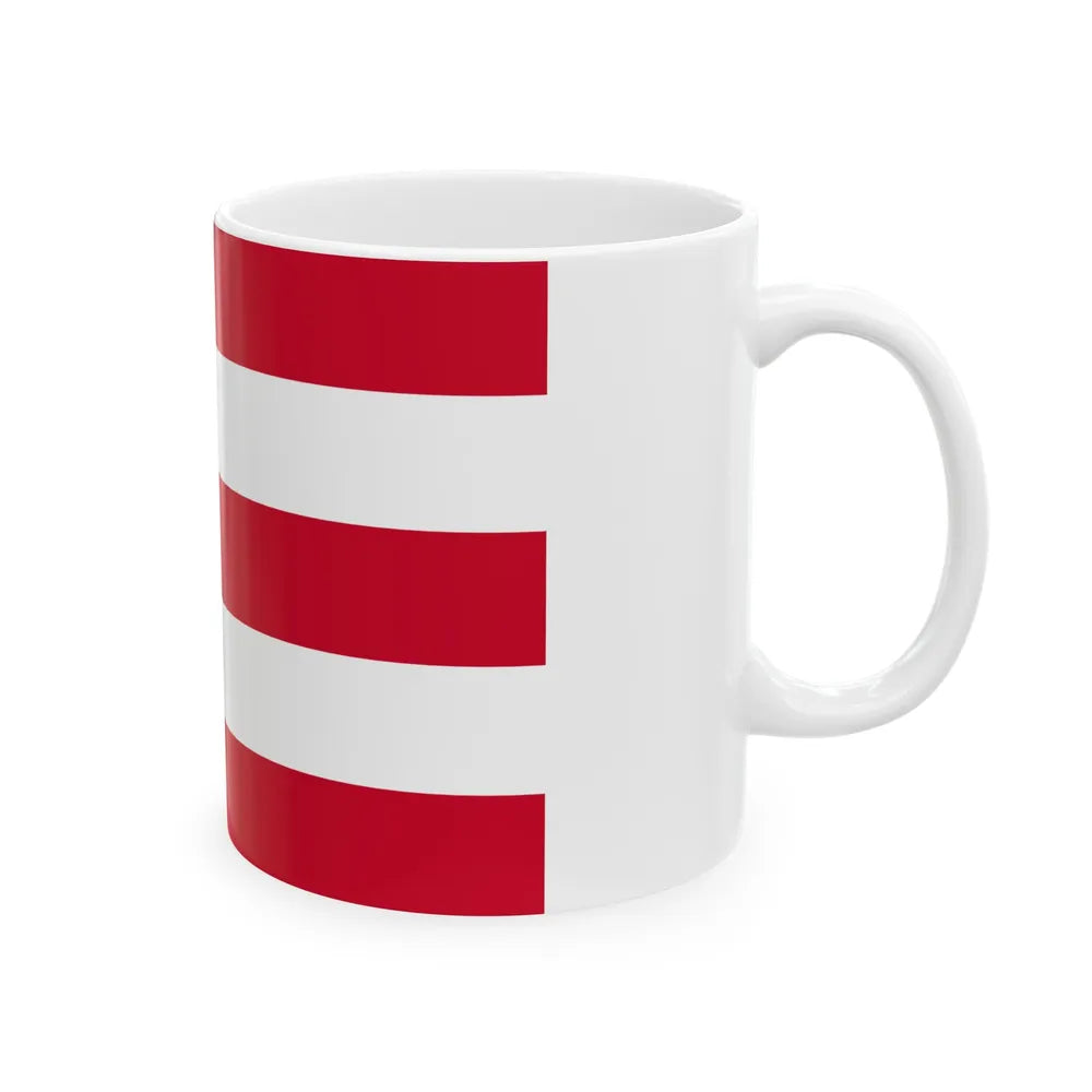 Flag of Eindhoven the largest city of the province of North Brabant Netherlands - White Coffee Mug-Go Mug Yourself