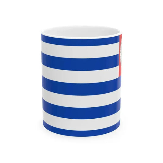 Flag of El Salvador 1877-1912 reverse (El Salvador) White Coffee Mug 11oz - Go Mug Yourself