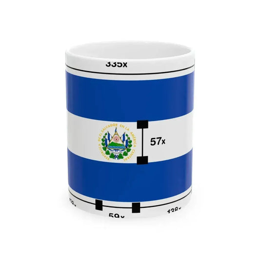 Flag of El Salvador Construction Sheet (El Salvador) White Coffee Mug 11oz - Go Mug Yourself