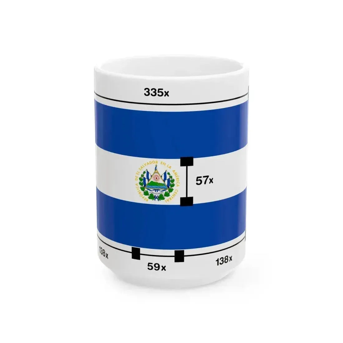 Flag of El Salvador Construction Sheet (El Salvador) White Coffee Mug 15oz - Go Mug Yourself