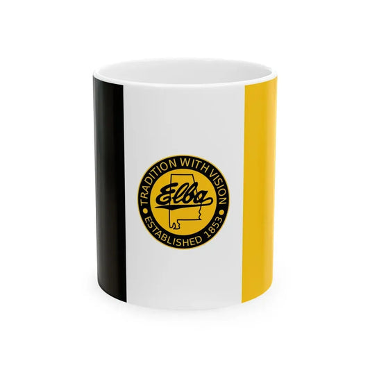 Flag of Elba Alabama (United States) White Coffee Mug 11oz - Go Mug Yourself