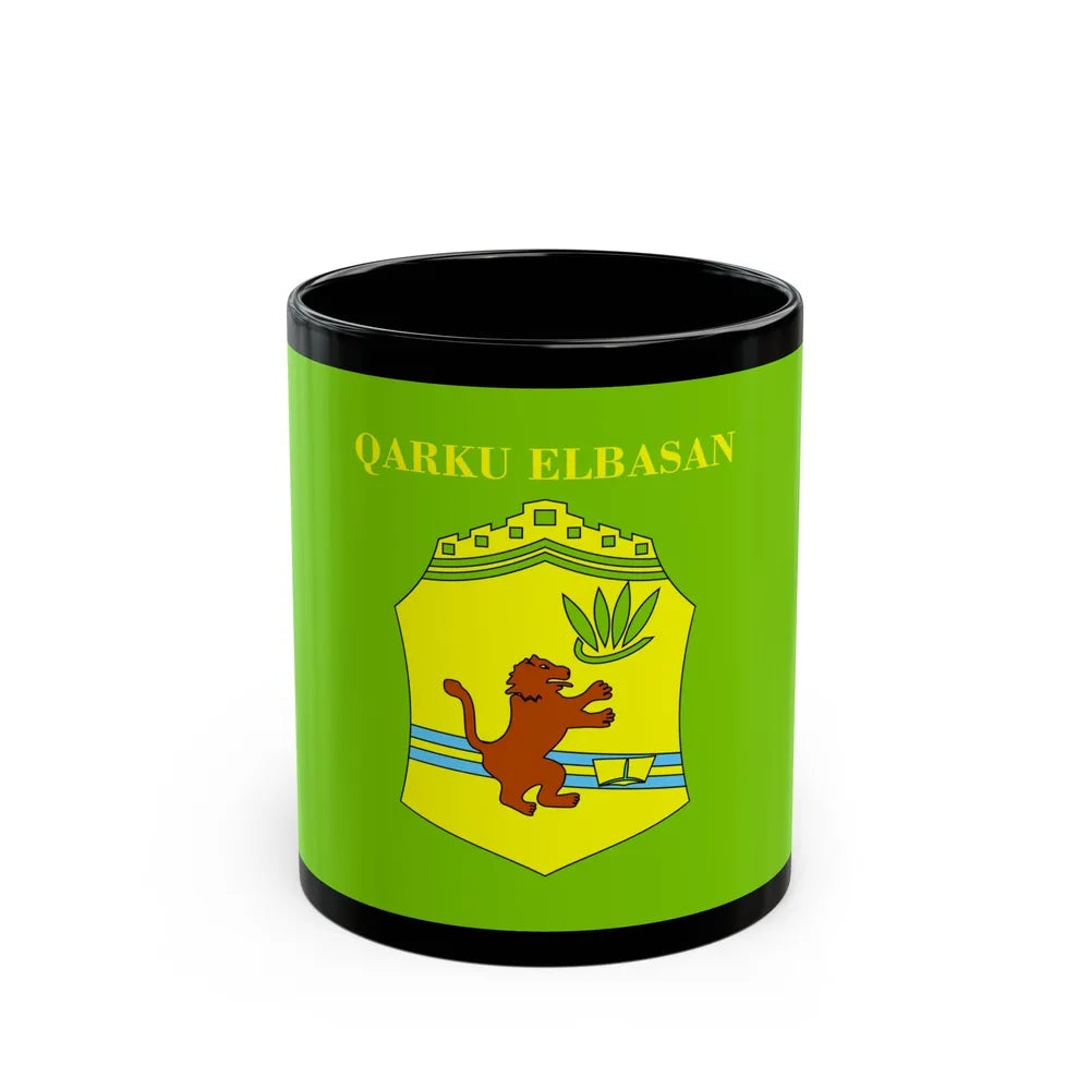 Flag of Elbasan Albania - Black Coffee Mug-11oz-Go Mug Yourself