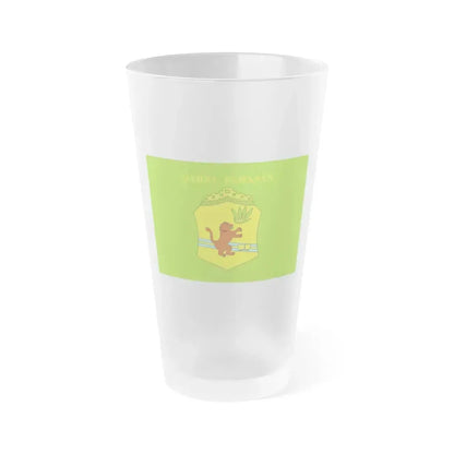 Flag of Elbasan Albania - Frosted Pint Glass 16oz 16oz Frosted - Go Mug Yourself