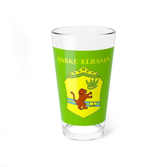 Flag of Elbasan Albania - Pint Glass 16oz 16oz - Go Mug Yourself