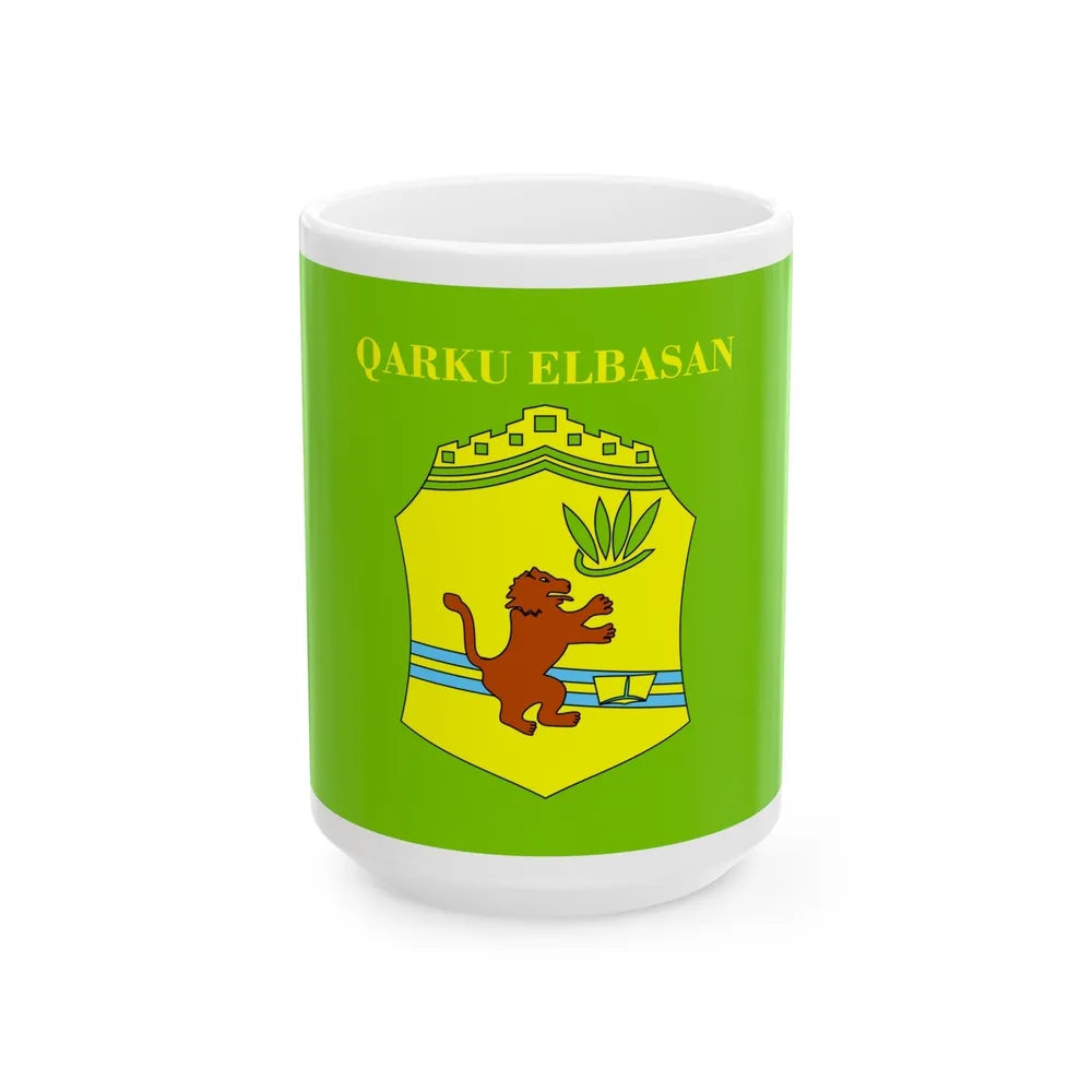 Flag of Elbasan Albania - White Coffee Mug-15oz-Go Mug Yourself