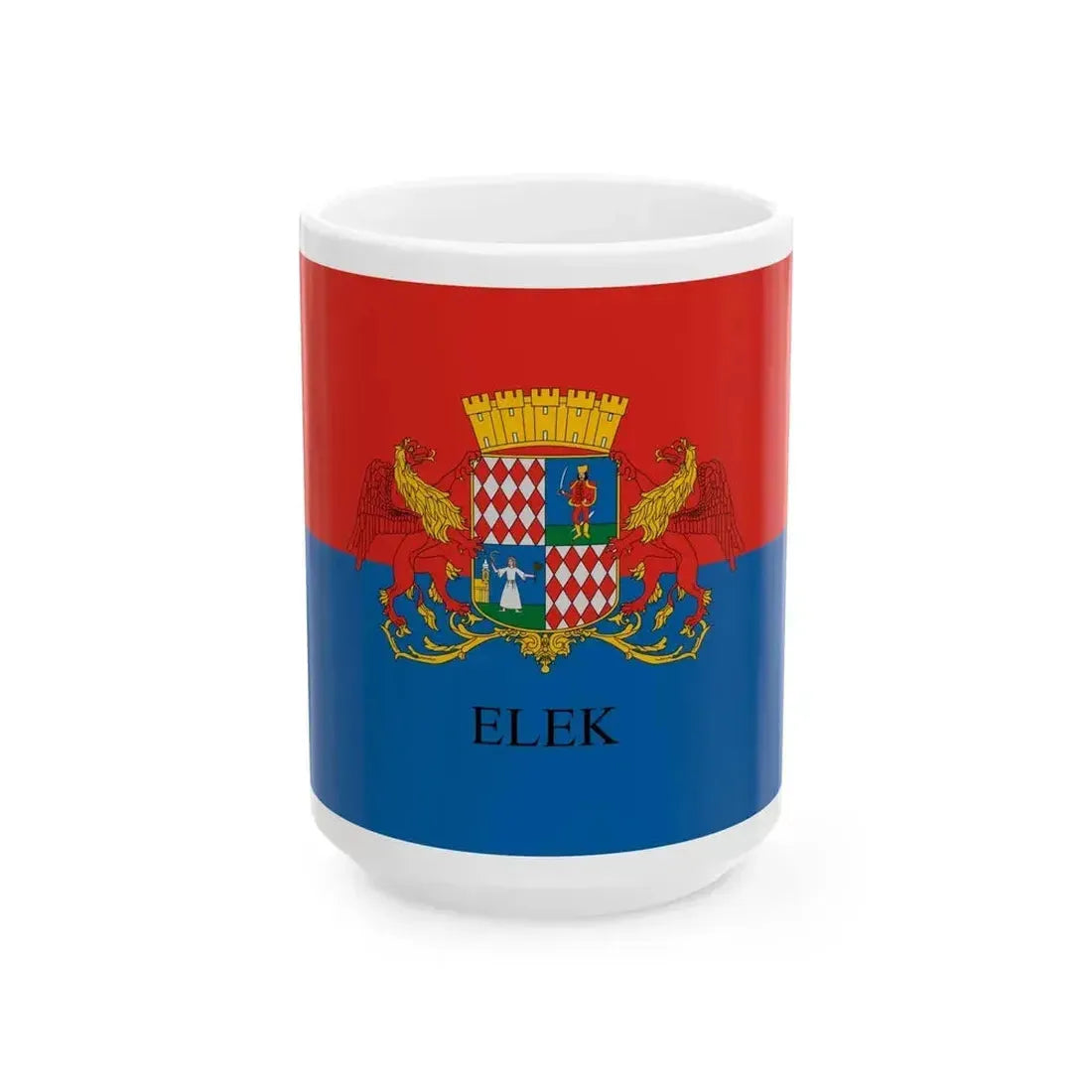 Flag of Elek (Hungary) White Coffee Mug 15oz - Go Mug Yourself