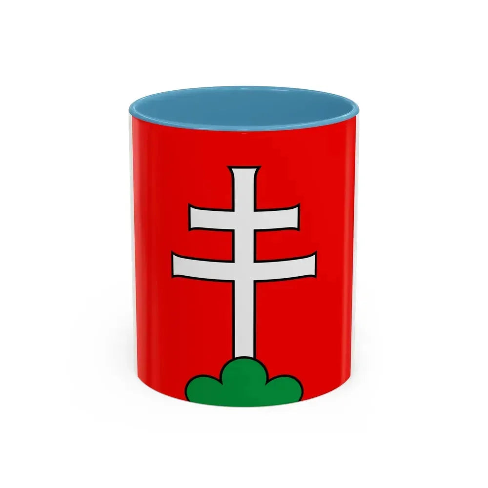Flag of Elfingen Switzerland - Accent Coffee Mug 11oz Light Blue - Go Mug Yourself