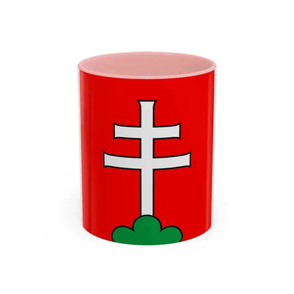 Flag of Elfingen Switzerland - Accent Coffee Mug 11oz Pink - Go Mug Yourself