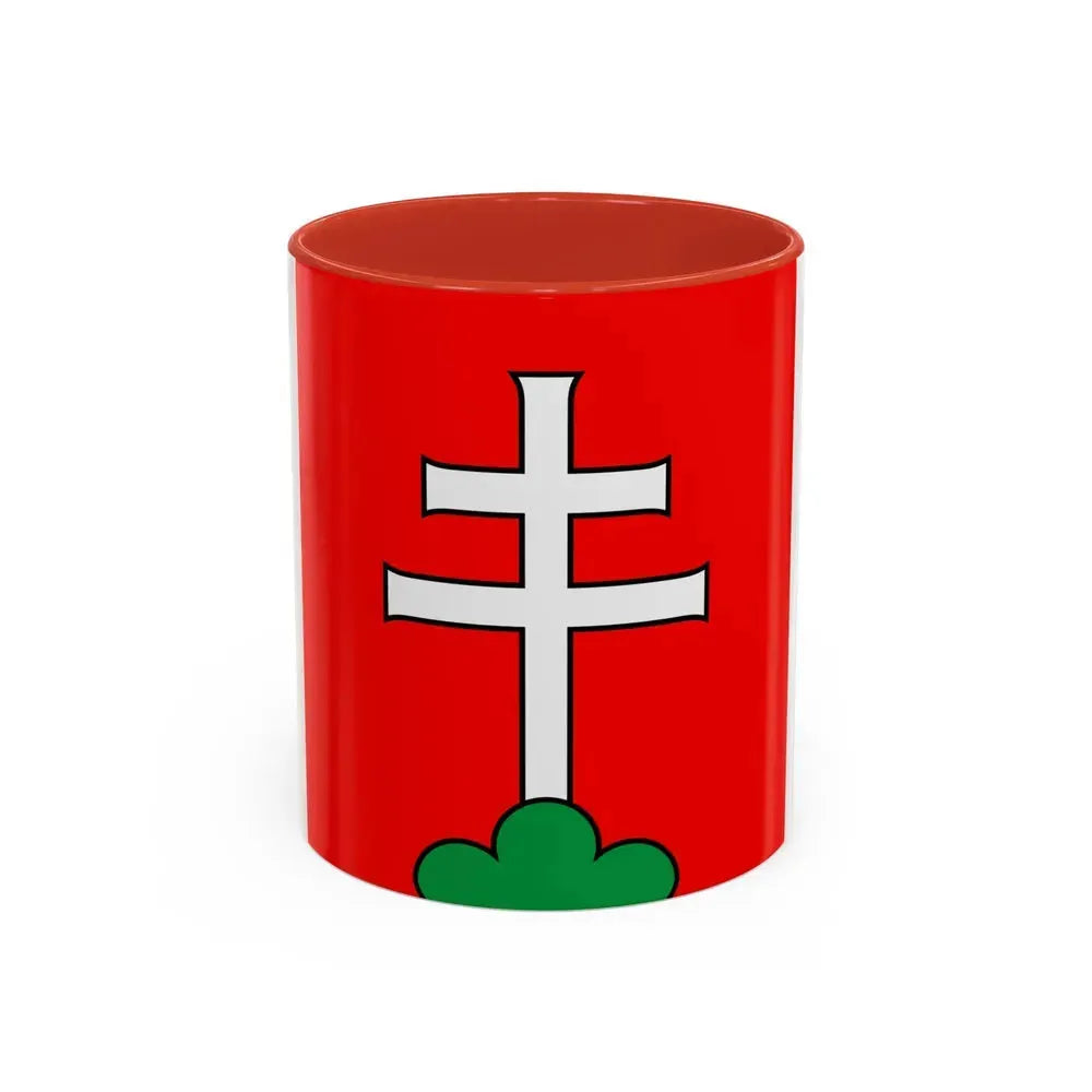 Flag of Elfingen Switzerland - Accent Coffee Mug 11oz Red - Go Mug Yourself