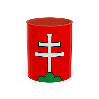 Flag of Elfingen Switzerland - Accent Coffee Mug 11oz Red - Go Mug Yourself