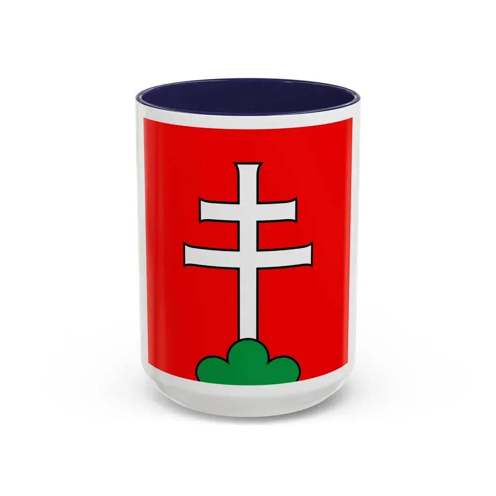 Flag of Elfingen Switzerland - Accent Coffee Mug 15oz Navy - Go Mug Yourself