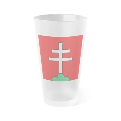 Flag of Elfingen Switzerland - Frosted Pint Glass 16oz 16oz Frosted - Go Mug Yourself