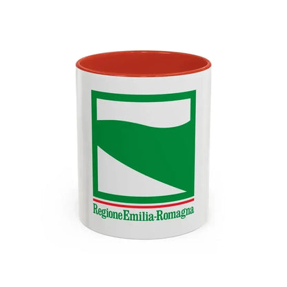 Flag of Emilia Romagna Italy - Accent Coffee Mug 11oz Red - Go Mug Yourself