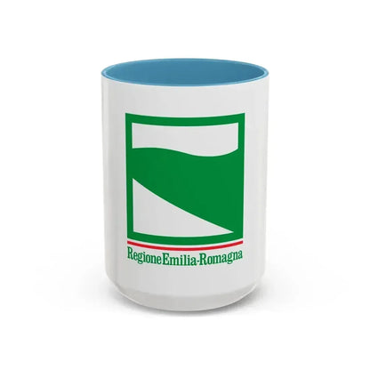 Flag of Emilia Romagna Italy - Accent Coffee Mug 15oz Light Blue - Go Mug Yourself