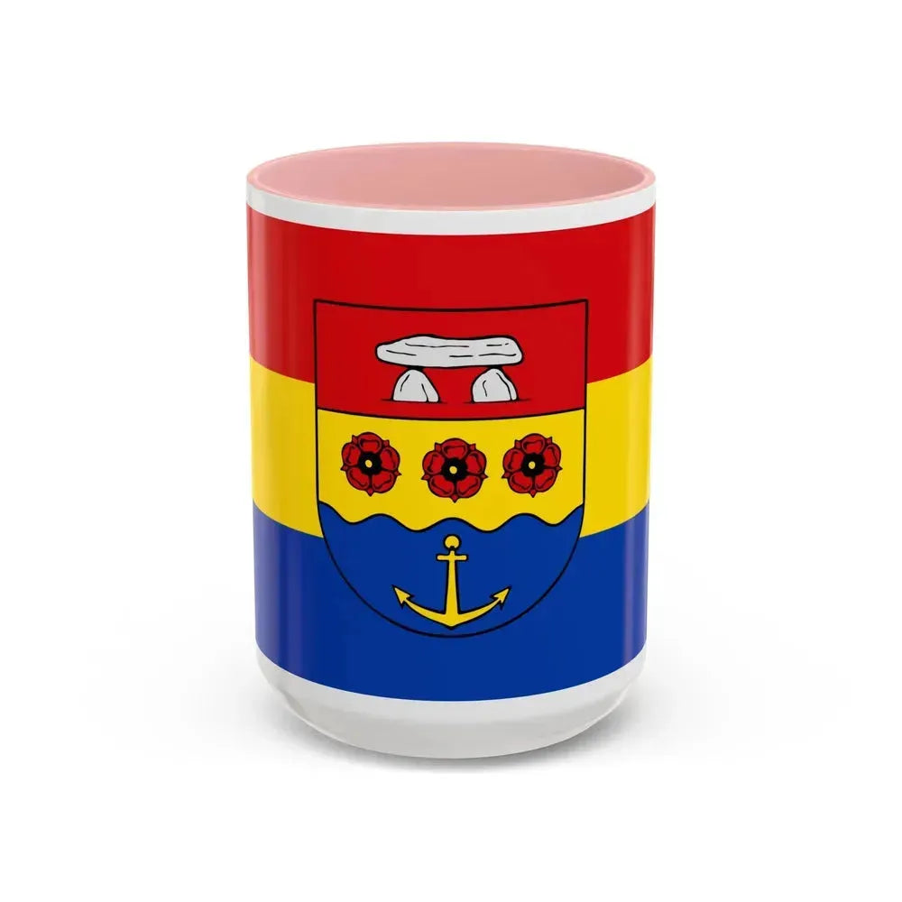 Flag of Emsland Germany - Accent Coffee Mug 15oz Pink - Go Mug Yourself