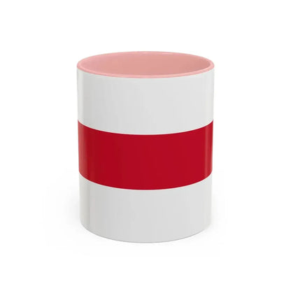 Flag of Enschede the largest city of the Twente region and the province of Overijssel Netherlands - Accent Coffee Mug 11oz Pink - Go Mug Yourself