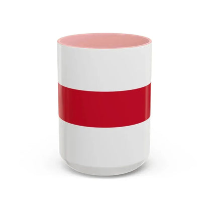 Flag of Enschede the largest city of the Twente region and the province of Overijssel Netherlands - Accent Coffee Mug 15oz Pink - Go Mug Yourself