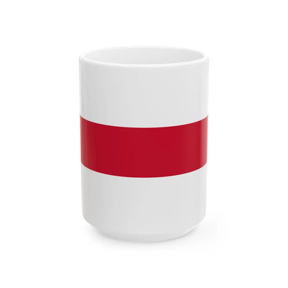 Flag of Enschede the largest city of the Twente region and the province of Overijssel Netherlands - White Coffee Mug-15oz-Go Mug Yourself