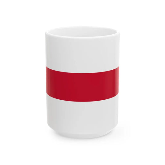 Flag of Enschede the largest city of the Twente region and the province of Overijssel Netherlands - White Coffee Mug-15oz-Go Mug Yourself