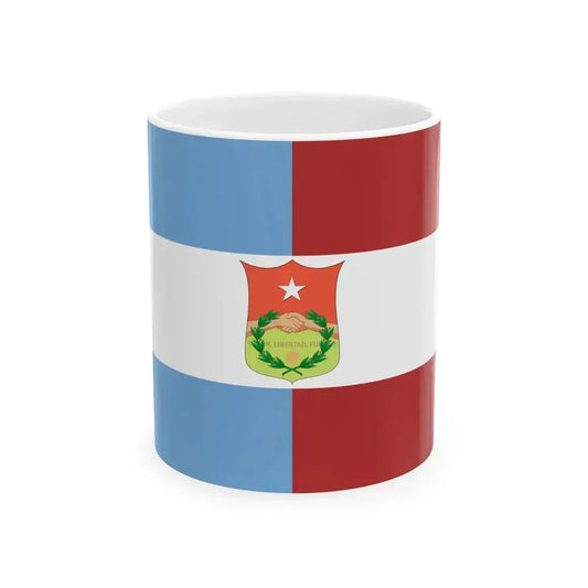 Flag of Entre Rios 1833-1853 with arms (Argentina) White Coffee Mug 11oz - Go Mug Yourself