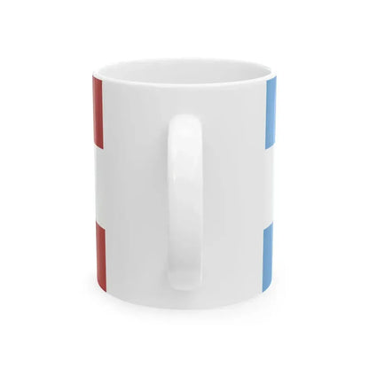 Flag of Entre Rios 1833-1853 with arms (Argentina) White Coffee Mug - Go Mug Yourself