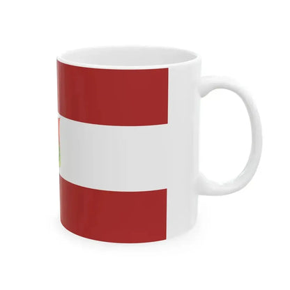 Flag of Entre Rios 1833-1853 with arms (Argentina) White Coffee Mug - Go Mug Yourself