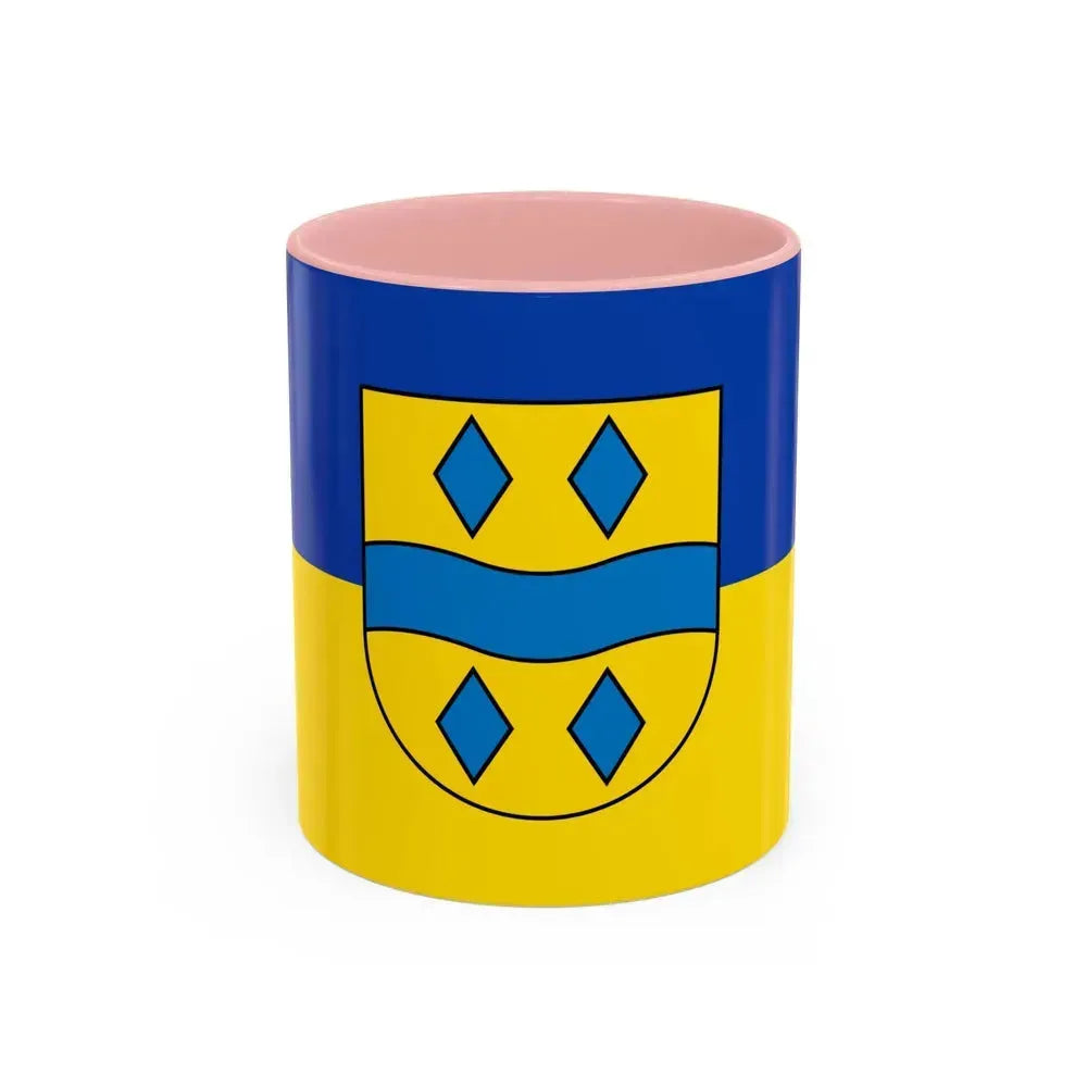 Flag of Enzkreis Germany - Accent Coffee Mug 11oz Pink - Go Mug Yourself