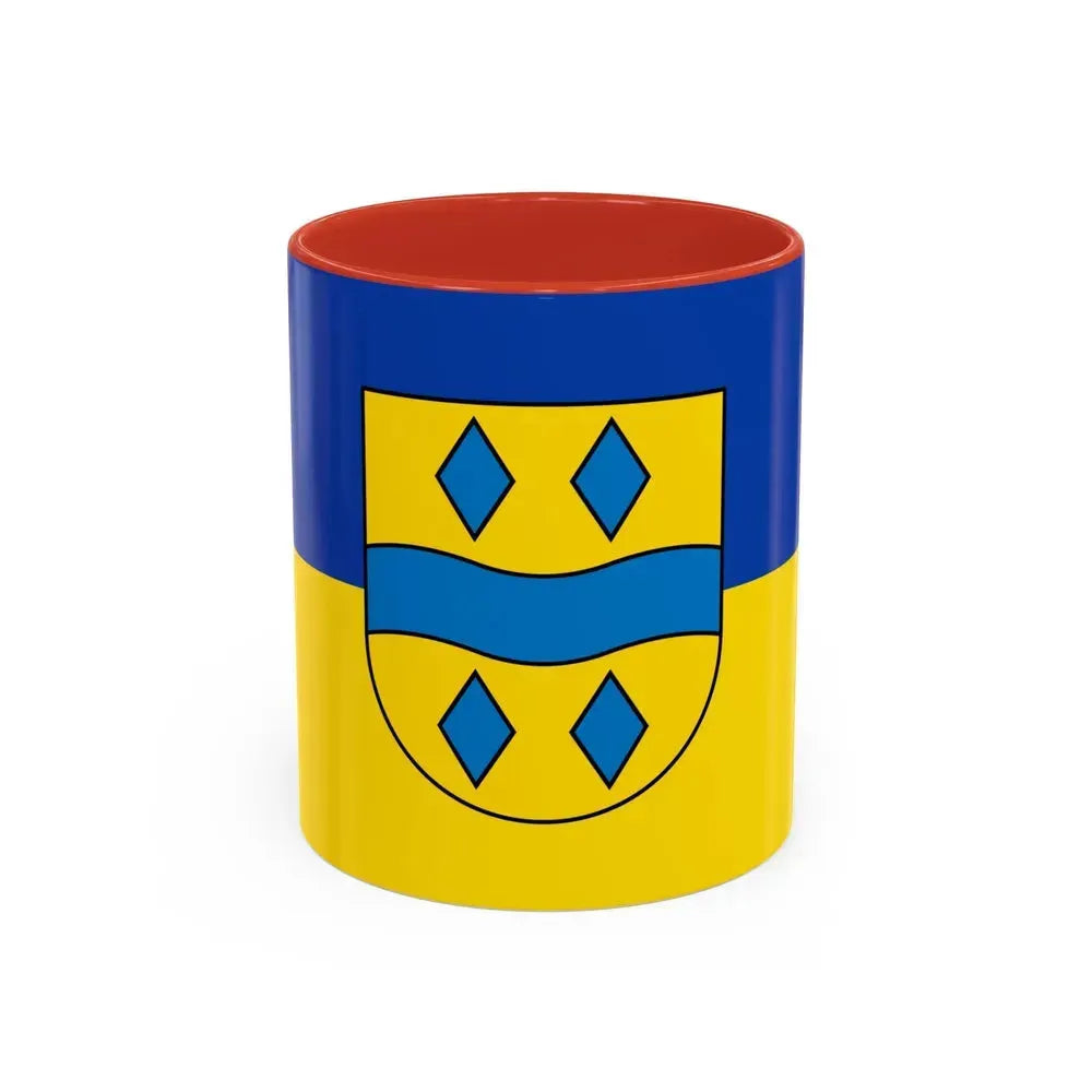 Flag of Enzkreis Germany - Accent Coffee Mug 11oz Red - Go Mug Yourself