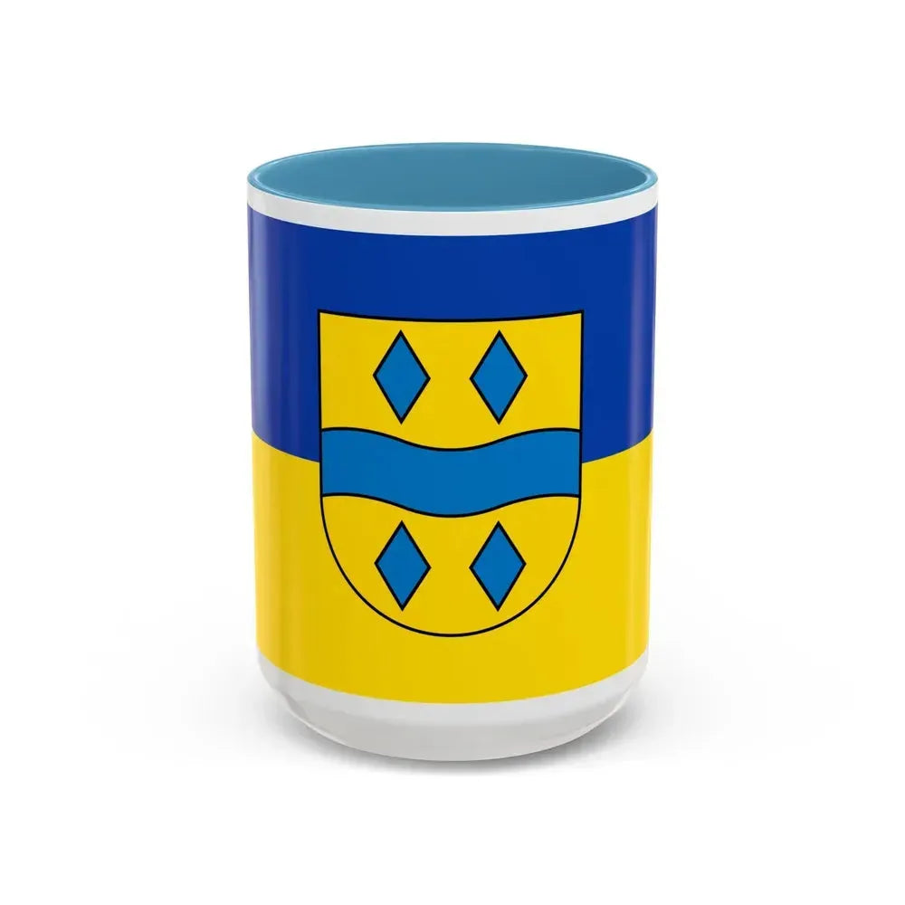Flag of Enzkreis Germany - Accent Coffee Mug 15oz Light Blue - Go Mug Yourself