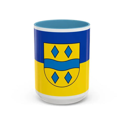 Flag of Enzkreis Germany - Accent Coffee Mug 15oz Light Blue - Go Mug Yourself