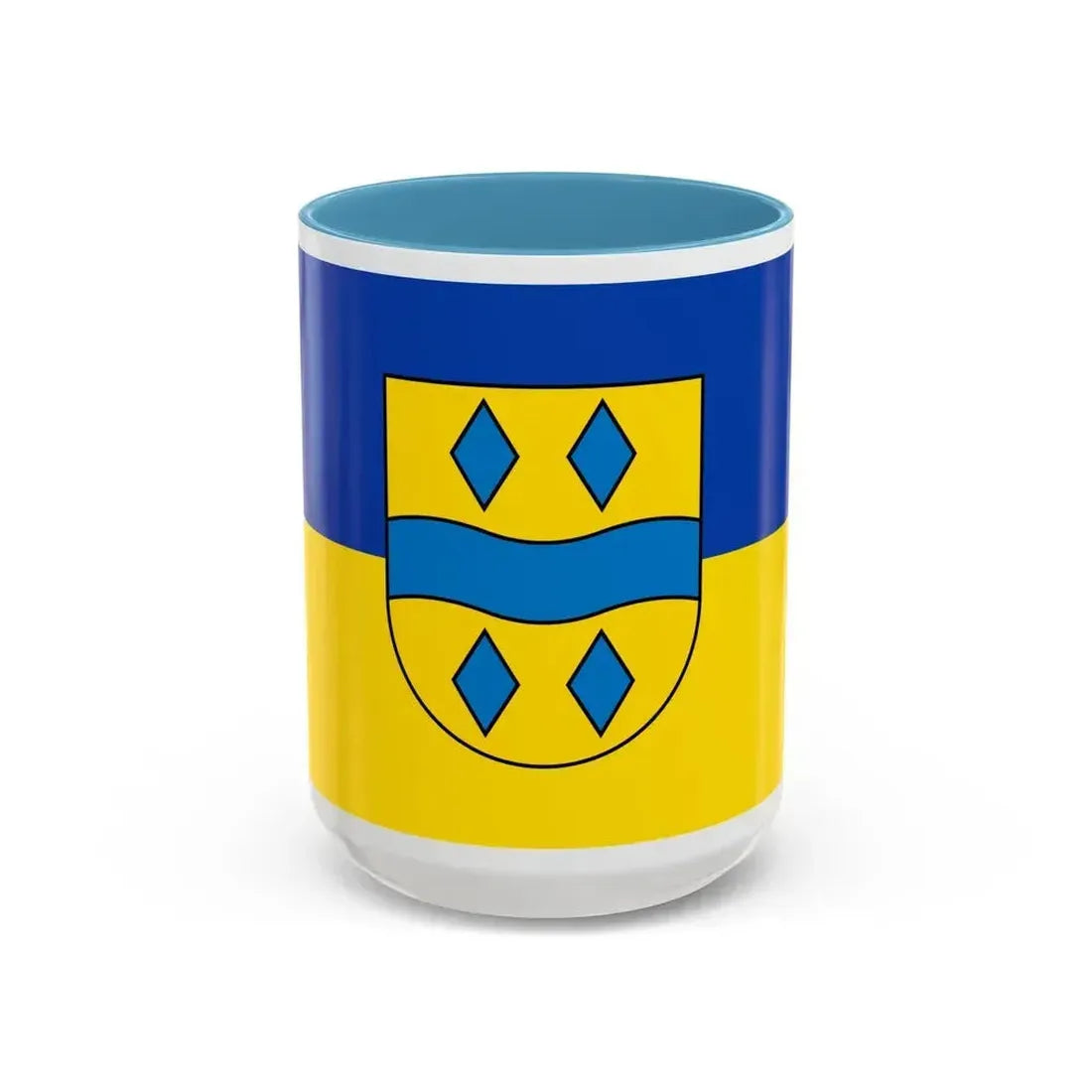 Flag of Enzkreis Germany - Accent Coffee Mug 15oz Light Blue - Go Mug Yourself