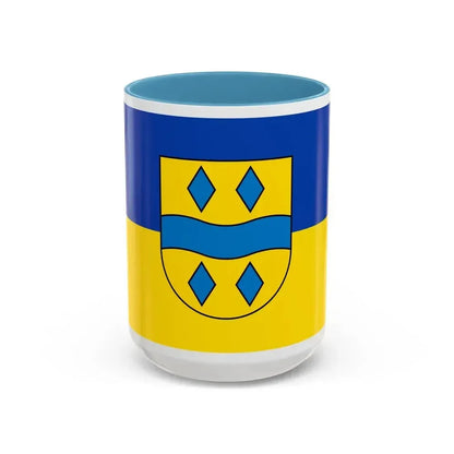 Flag of Enzkreis Germany - Accent Coffee Mug 15oz Light Blue - Go Mug Yourself