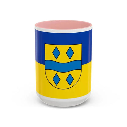 Flag of Enzkreis Germany - Accent Coffee Mug 15oz Pink - Go Mug Yourself